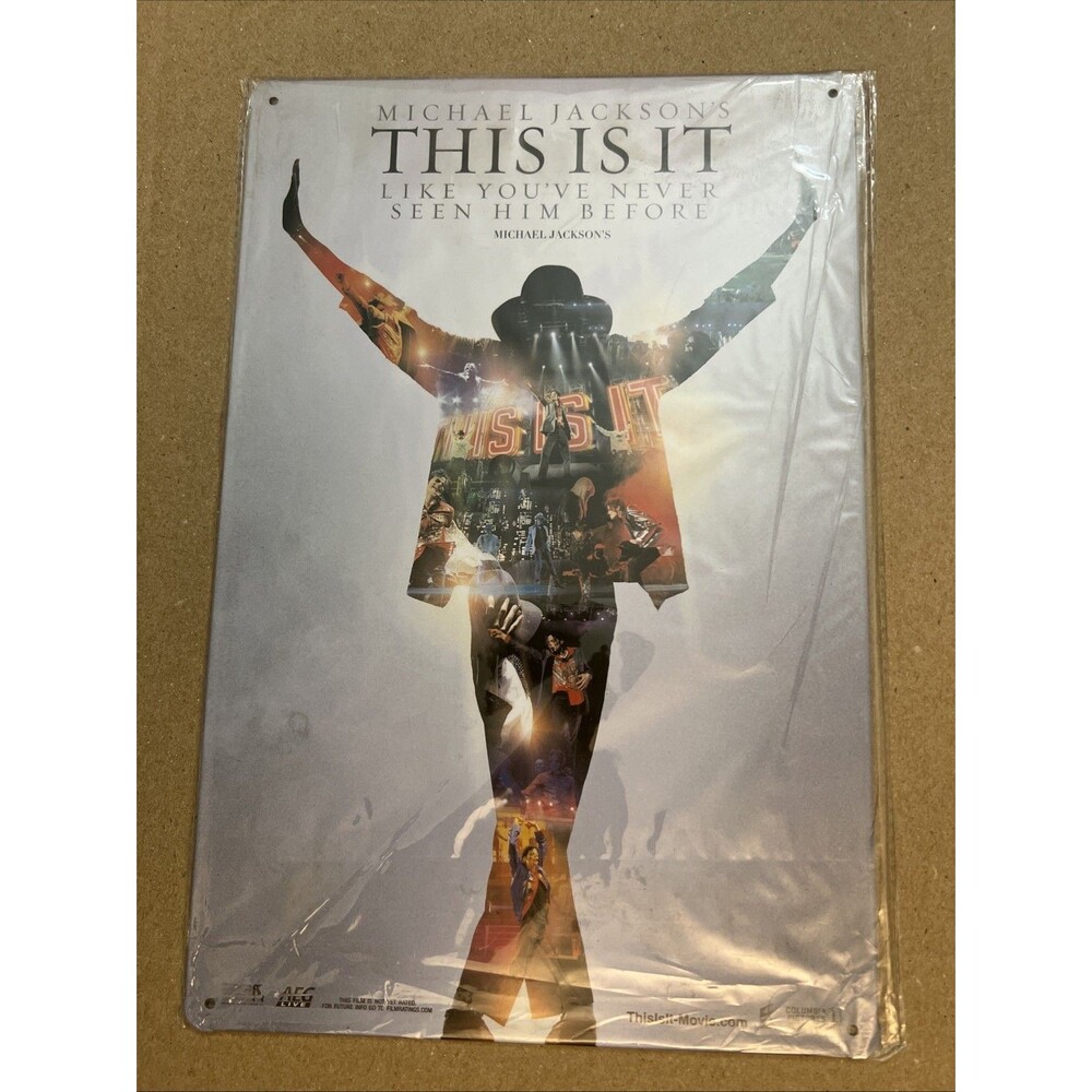 MICHAEL JACKSON THIS IS IT Sign - Metal Tin Wall Decor 12x8”